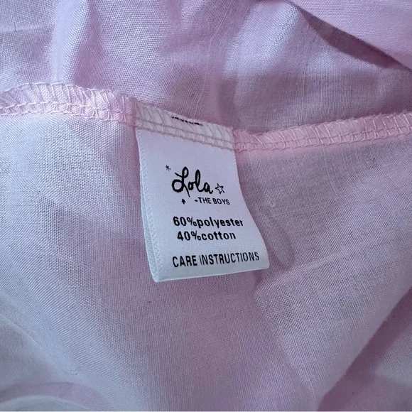 Lola + The Boys Pink Strawberry Tulle Dress Girls Size 14 Long Sheer Sleeves - Picture 5 of 5